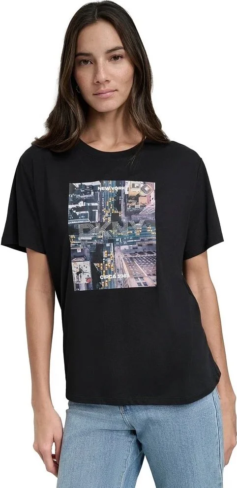 Жіноча футболка DKNY з принтом 1159837188 (Чорний XL)