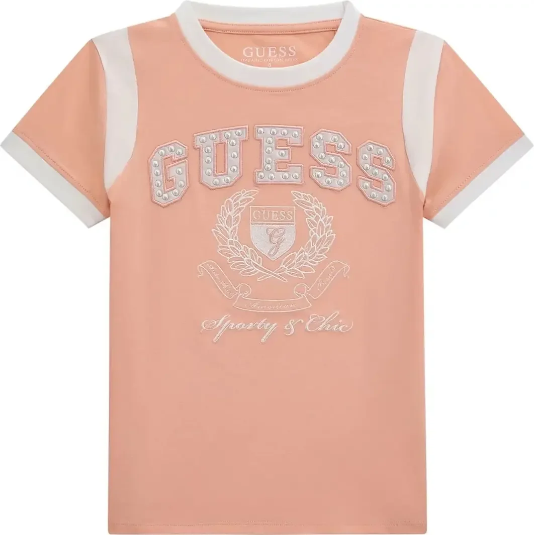 Дитяча футболка Guess з логотипом 1159837444 (Рожевий 8)