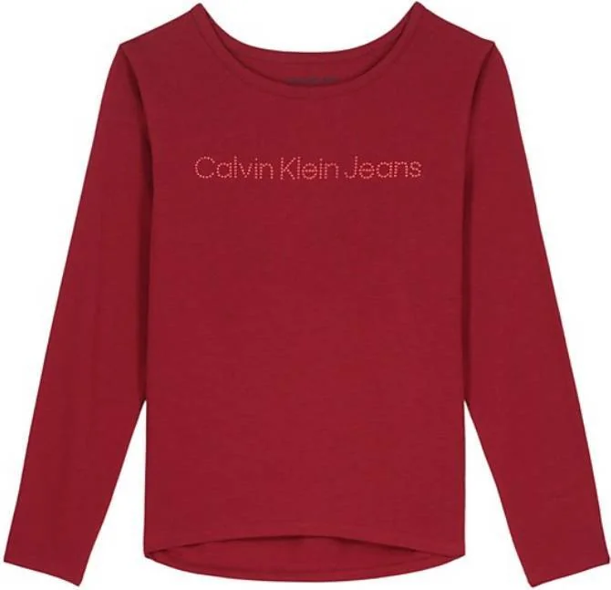 Дитячий лонгслів Calvin Klein із логотипом 1159838990 (Бордовий M)