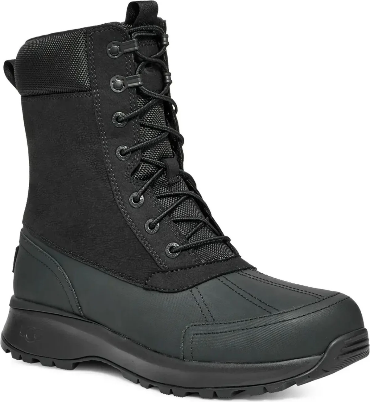 Чоловічі черевики Emmett Duck Boot Hi UGG шкіряні 45 (12 US) 30 см Чорний 1159841952