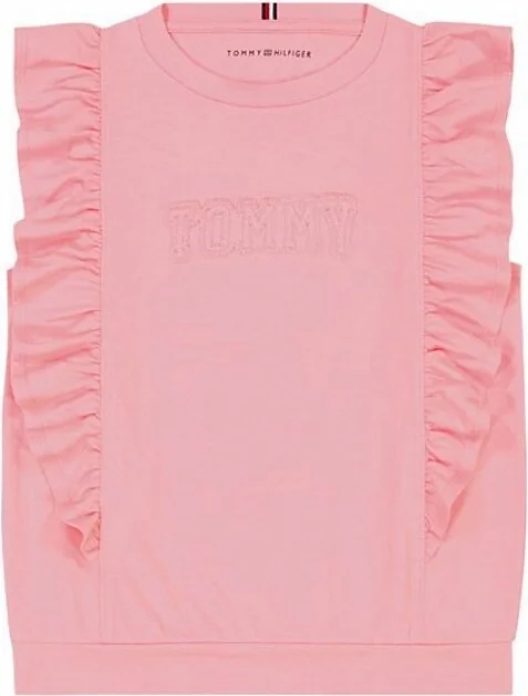 Дитяча футболка Tommy Hilfiger з логотипом 1159841978 (Рожевий L)