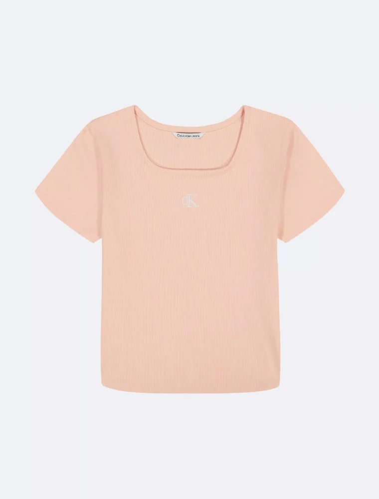 Дитяча футболка Calvin Klein у рубчик 1159842086 (Рожевий L)