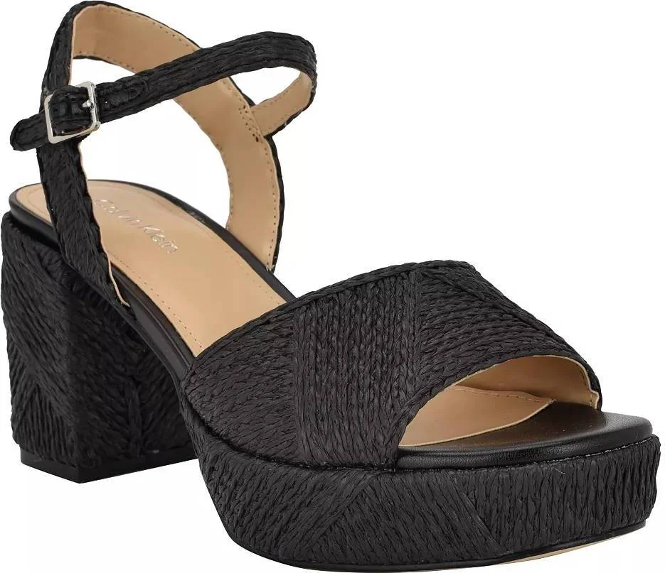 Жіночі босоніжки Lessia Calvin Klein на підборах 37,5 (7 US) 24,3 см Чорний 1159845189
