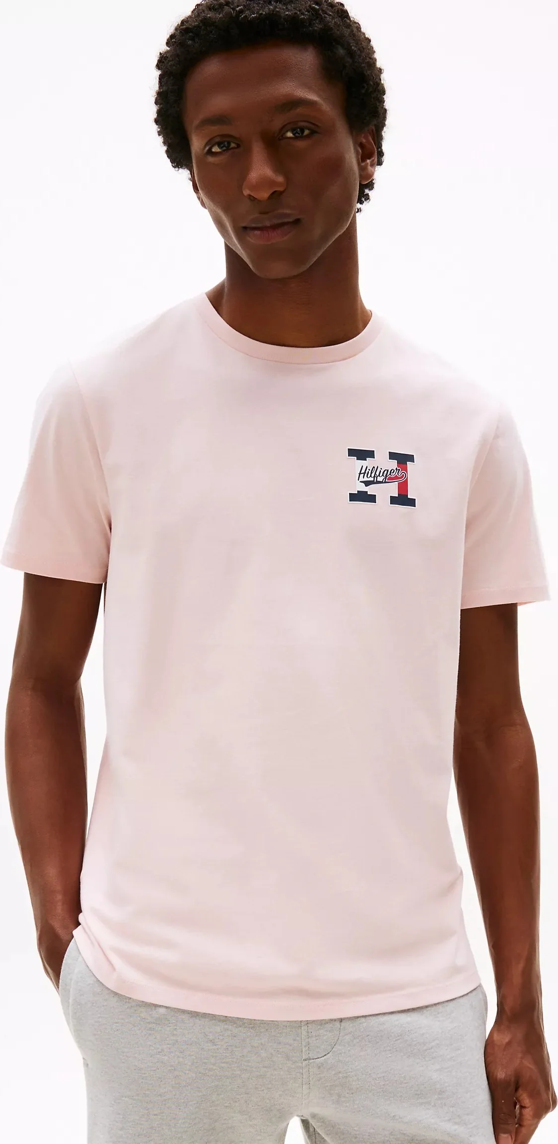 Чоловічі футболки з логотипом Tommy Hilfiger 1159846426 (Рожевий L)