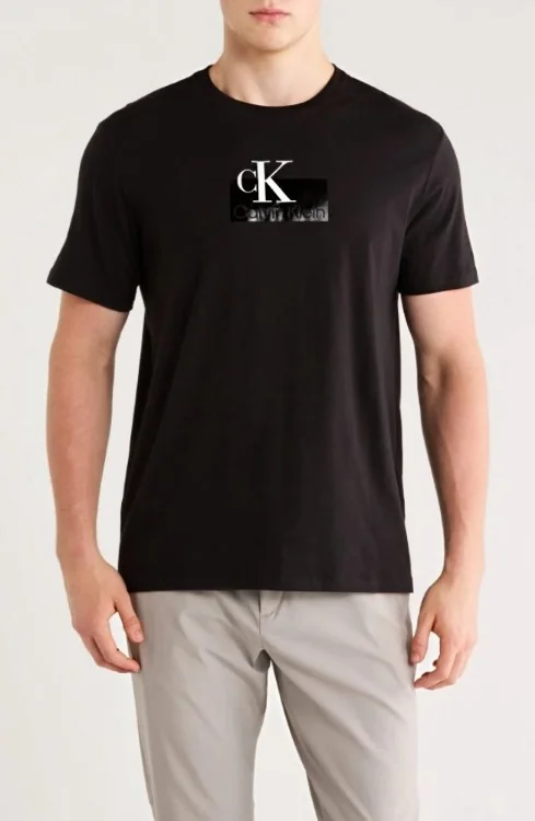 Чоловічі футболки з логотипом Calvin Klein 1159848244 (Чорний M)