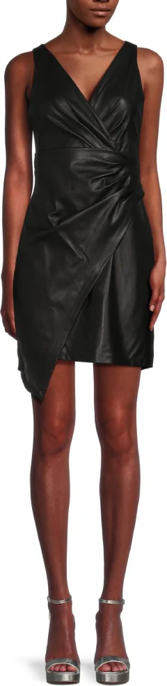 Жіноча сукня з екошкіри GUESS 1159848356 (Чорний 4)
