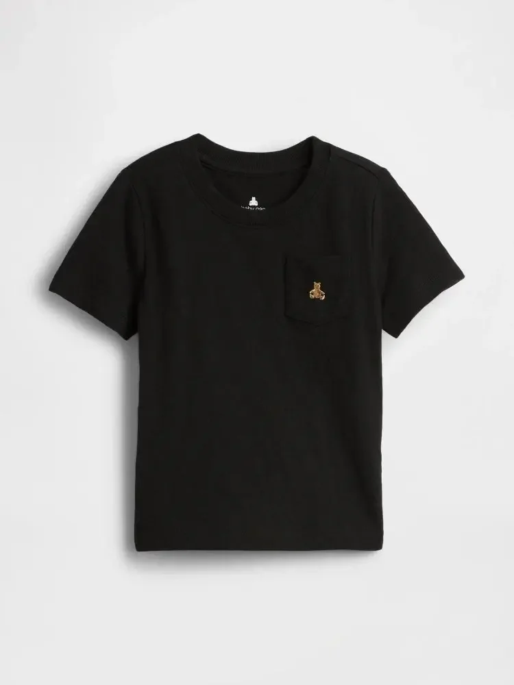 Дитяча футболка GAP з кишенею 1159848368 (Чорний 6)