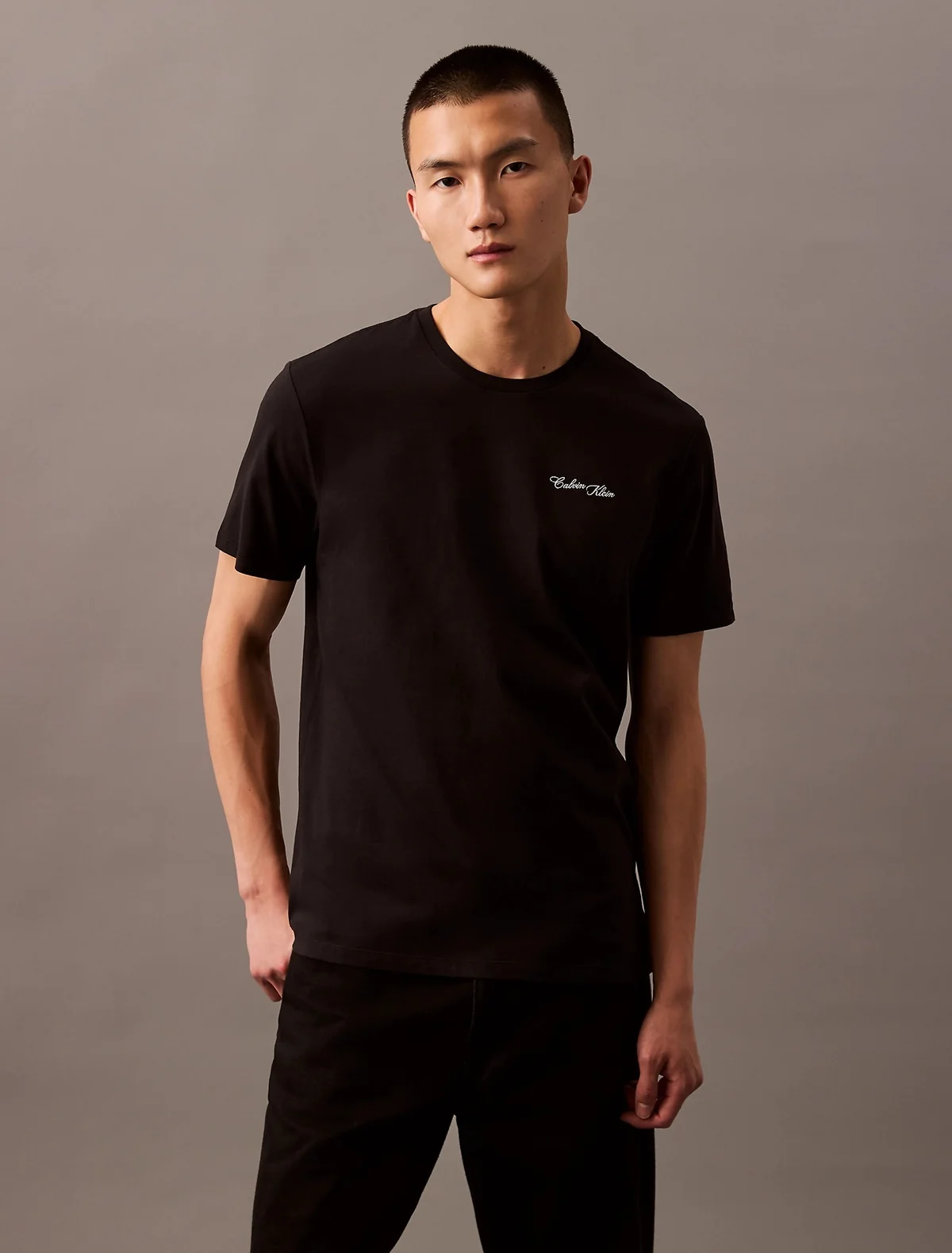 Чоловічі футболки з логотипом Calvin Klein 1159850248 (Чорний S)