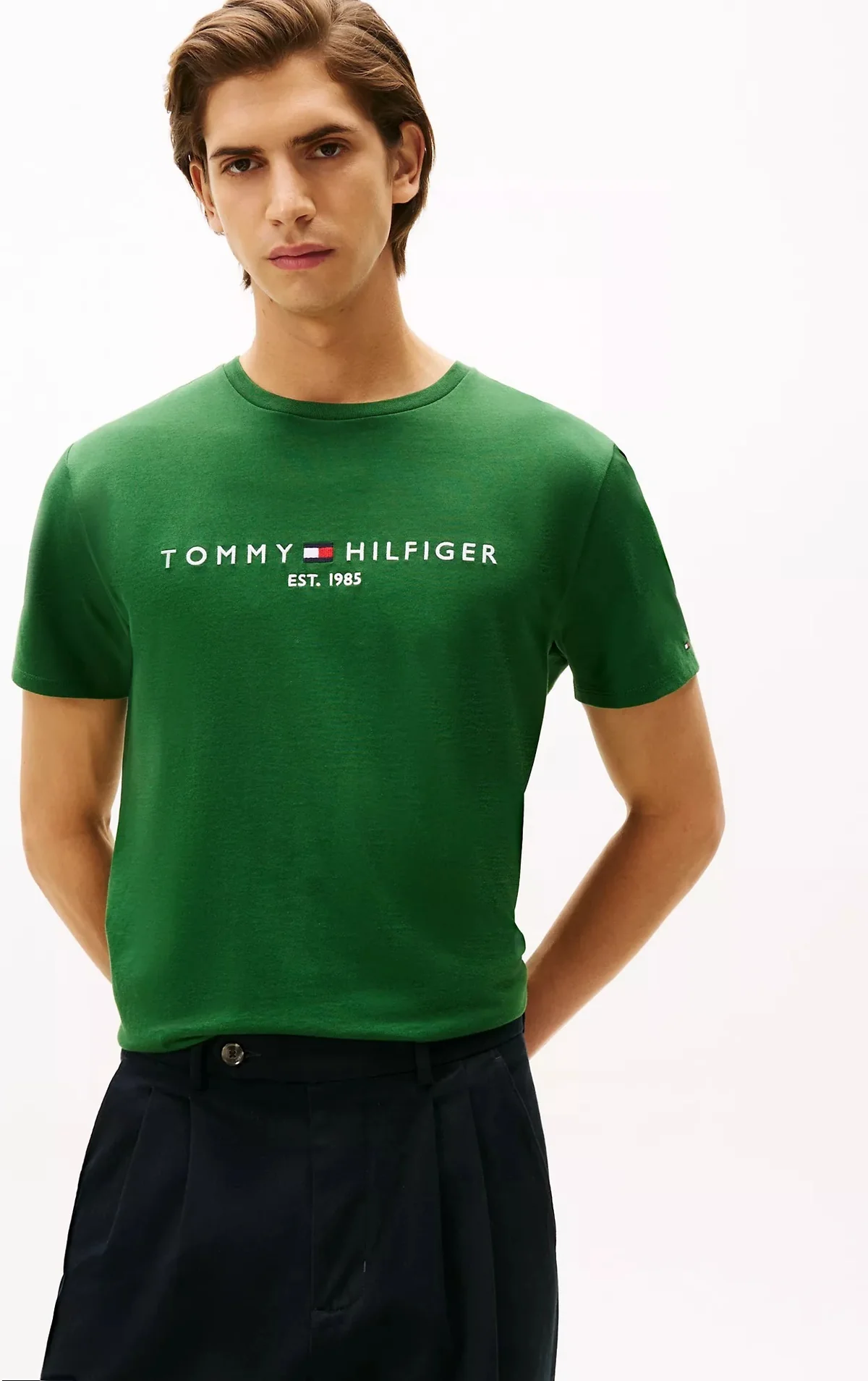 Чоловічі футболки Tommy Hilfiger з вишитим логотипом 1159852286 (Зелений XL)