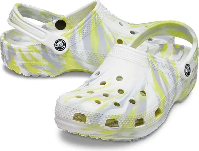Зручні жіночі клоги Crocs сабо з принтом 36-37 (m4/w6 US) 24 см Жовтий 1159854821