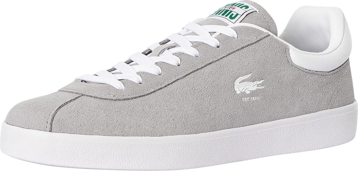 Чоловічі кеди замшеві Lacoste Baseshot 124 2 46,5 (12,5 US) 29,5 см Сірий 1159855117
