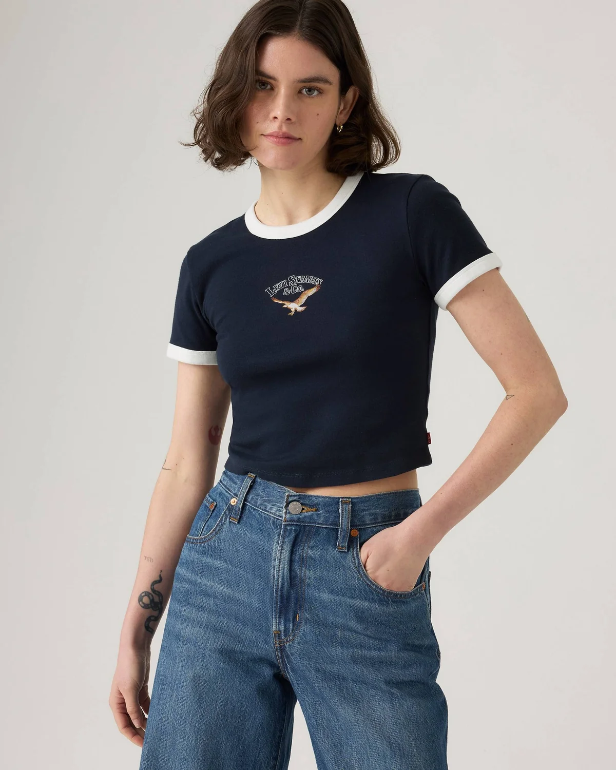 Жіноча укорочена футболка Levi's 1159857528 (Синій S)