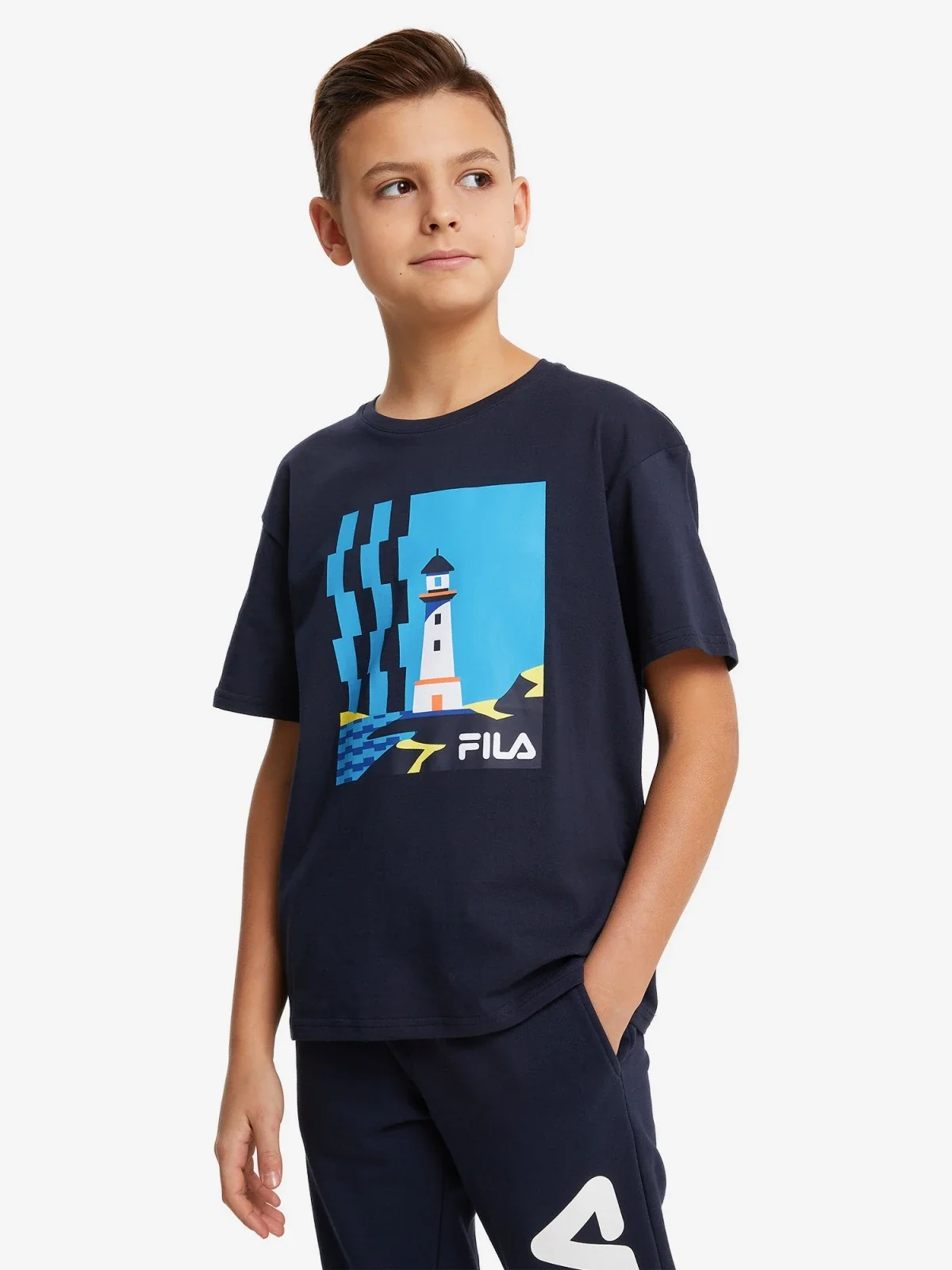 Футболка для хлопчиків 126851FLA-Z4 FILA 134-140 (140) Темно-синій