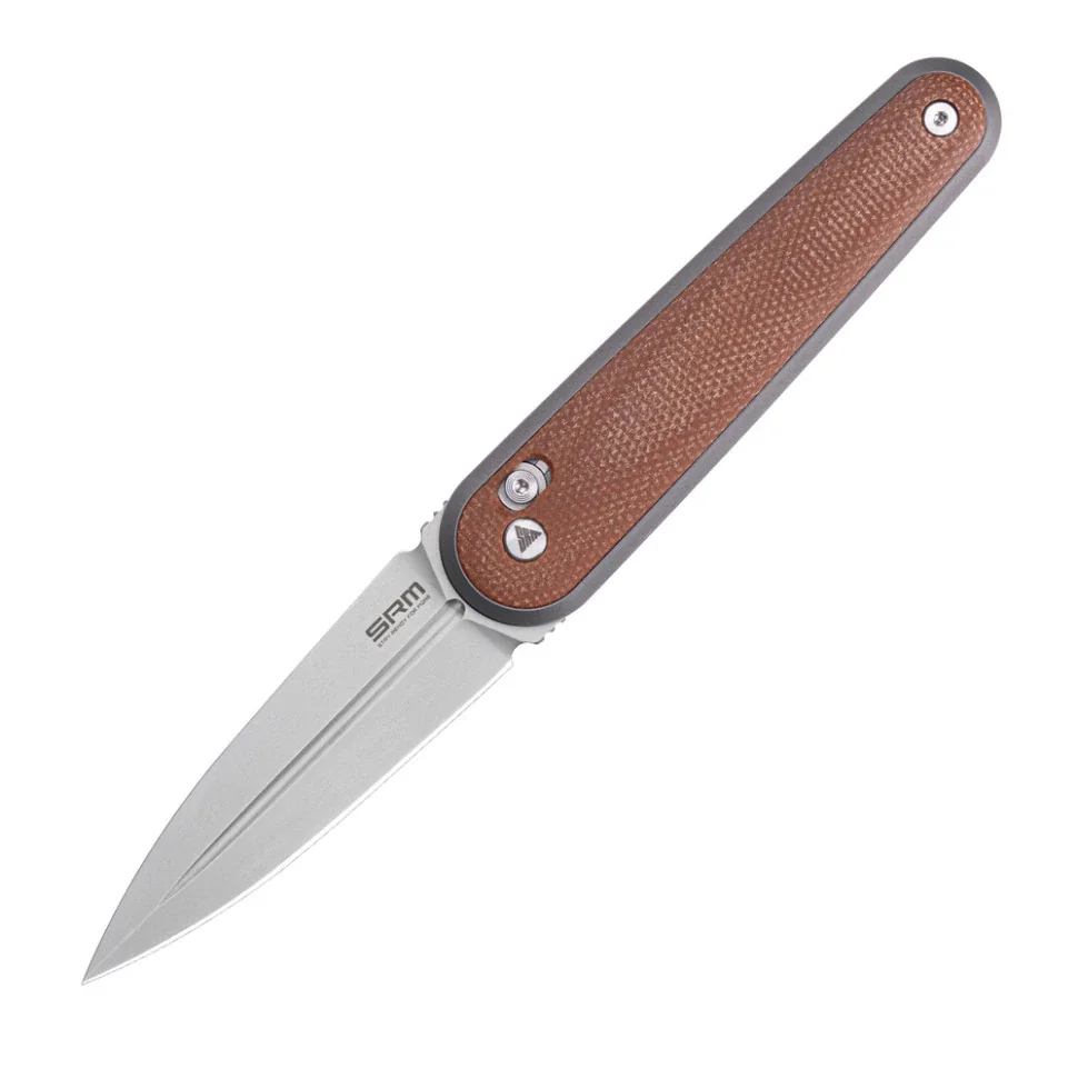 Ніж складаний кишеньковий SRM Twin 251MB-MN (7.6 см) N690 / Micarta коричневий
