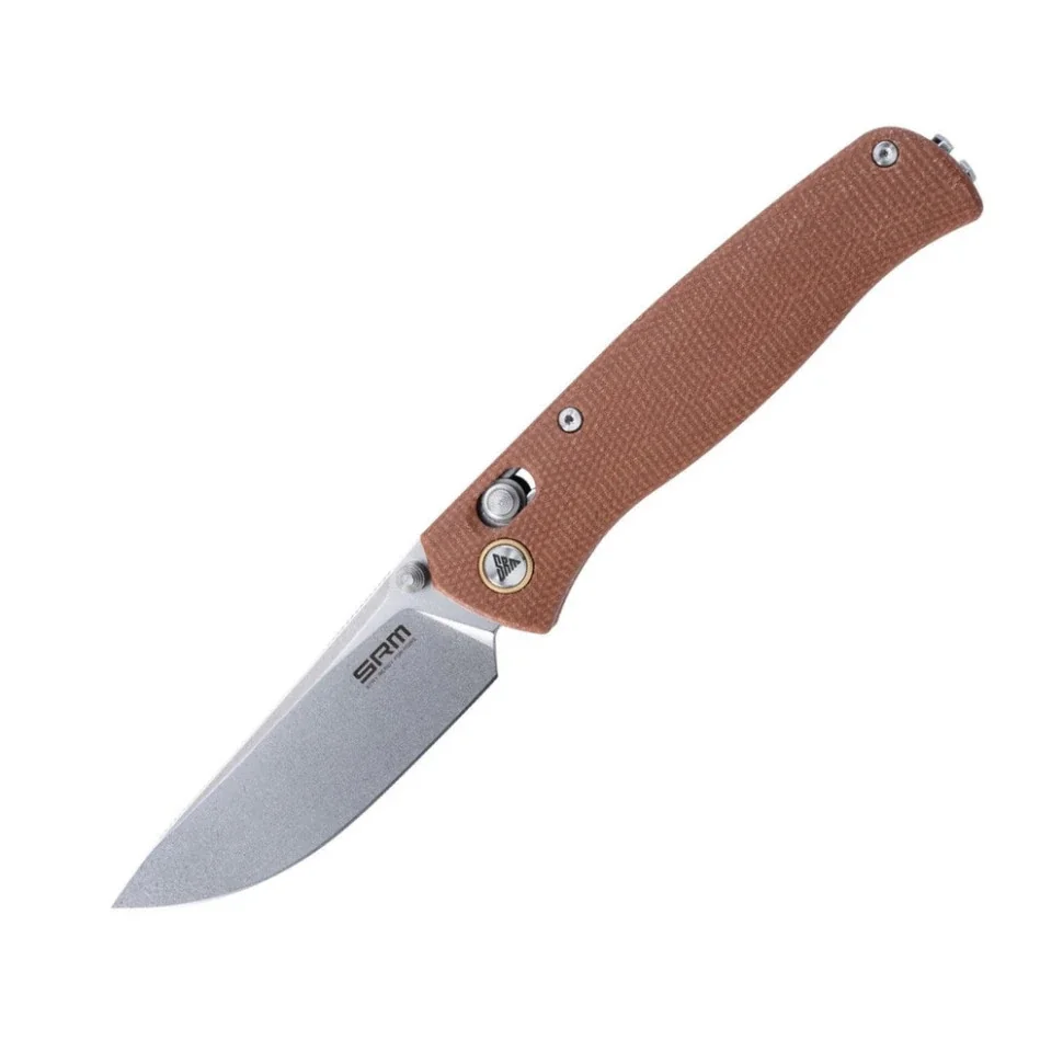 Ніж складаний туристичний SRM Medal 255L-MN (8.2 см) 10Cr / Micarta коричневий