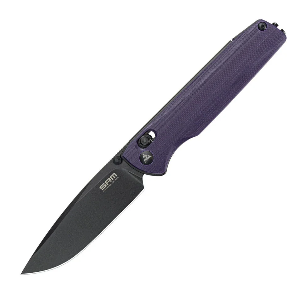 Ніж складаний туристичний SRM Terrier 258L-GN (9.3 см) D2 / G10 фіолетовий