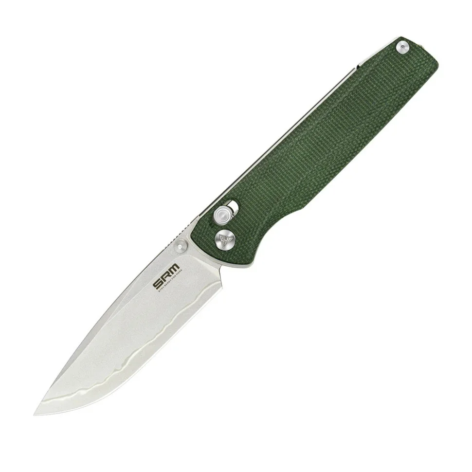 Ніж складаний туристичний SRM Terrier 258L-MG2 (9.3 см) 140Cr / Micarta зелений