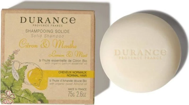 Твердый шампунь для нормальных волос Durance Solid Shampoo Normal Hair Lemon & Mint 75 г Лимон і М'ята — Нові надходження