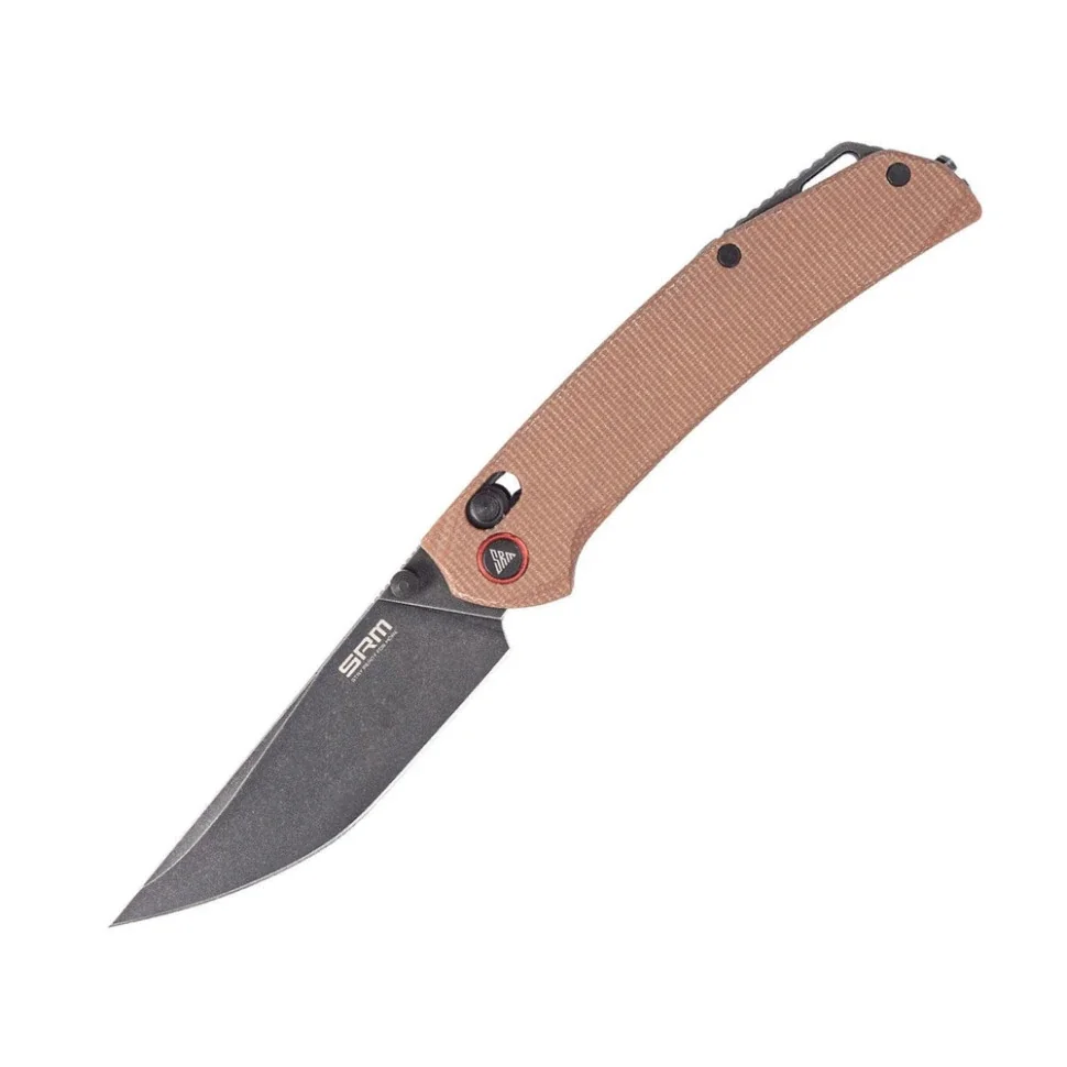 Ніж складаний туристичний SRM Asika 411L-MN (8.8 см) 14C28N / Micarta коричневий