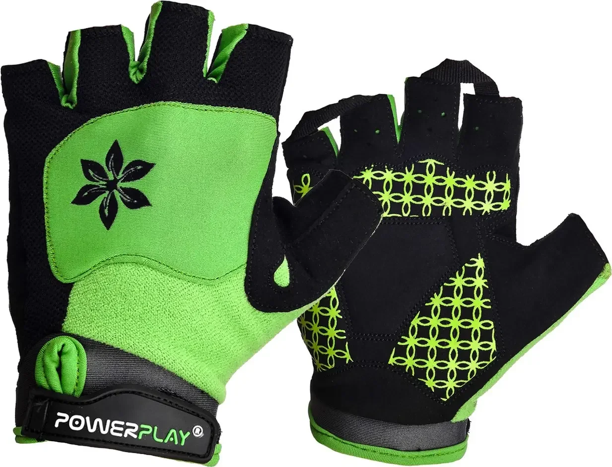 Велорукавички жіночі PowerPlay 5284 B Зелені XS