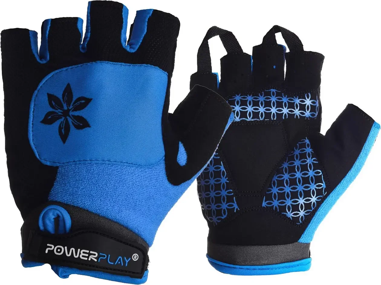 Велорукавички жіночі PowerPlay 5284 D Блакитні XS