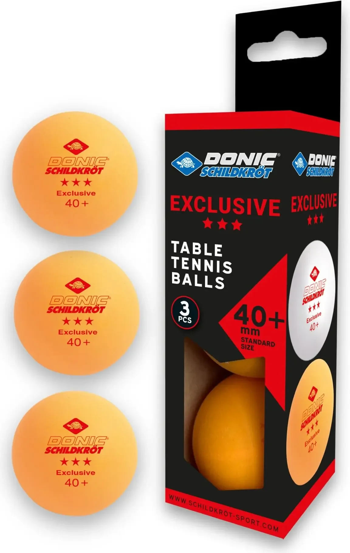 М'ячі Donic EXCLUSIVE (Advantgarde) 3* 40+ 3шт orange
