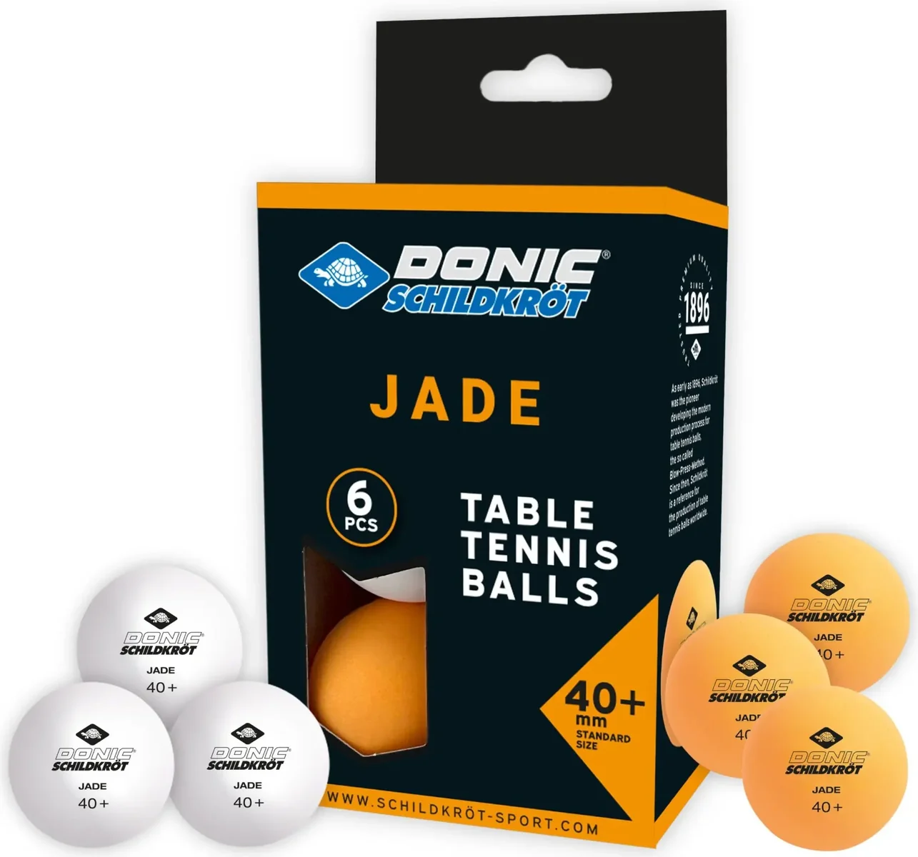 М'ячі Donic Jade ball 40+ 6 шт white+orange
