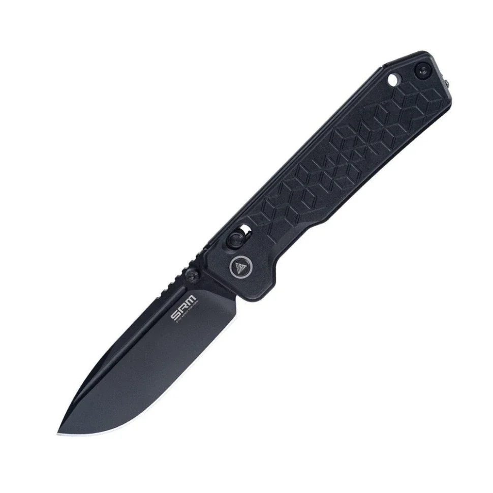 Ніж складаний туристичний SRM Rubik 7228B-AB (8.7 см) 14C28N / алюміній чорний (Common Pivot)