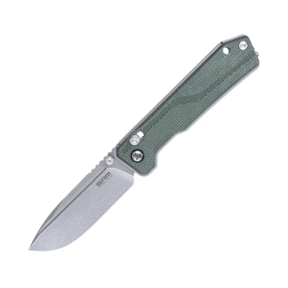 Ніж складаний туристичний SRM Rubik 7228B-MG (8.7 см) 14C28N / Micarta зелений