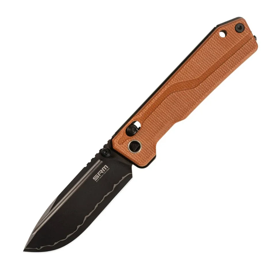 Ніж складаний туристичний SRM Rubik 7228B-MN2 (8.7 см) 140Cr / Micarta коричневий