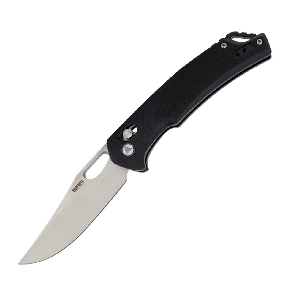 Ніж складаний туристичний SRM Retriever 9201 (9 см) D2 / G10 чорний