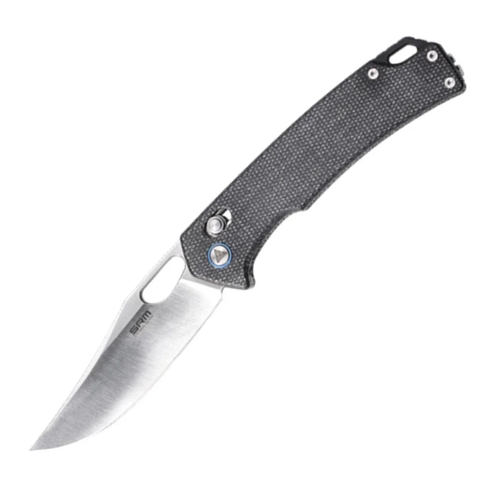 Ніж складаний туристичний SRM Retriever 9203-MB (9 см) 10Cr / Micarta чорний