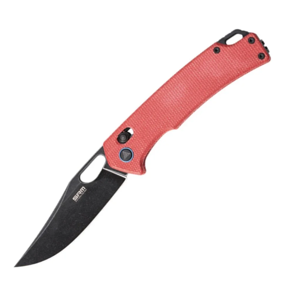 Ніж складаний туристичний SRM Retriever 9203-MR2 (9 см) 10Cr / Micarta червоний