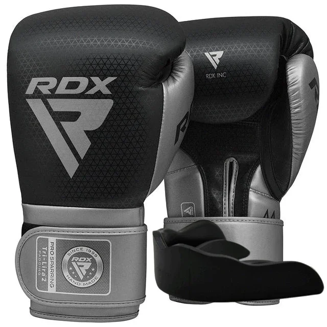 Боксерські рукавиці RDX MARK PRO SPARRING TRI LIRA 2 SILVER-16 унцій (капа в комплекті)