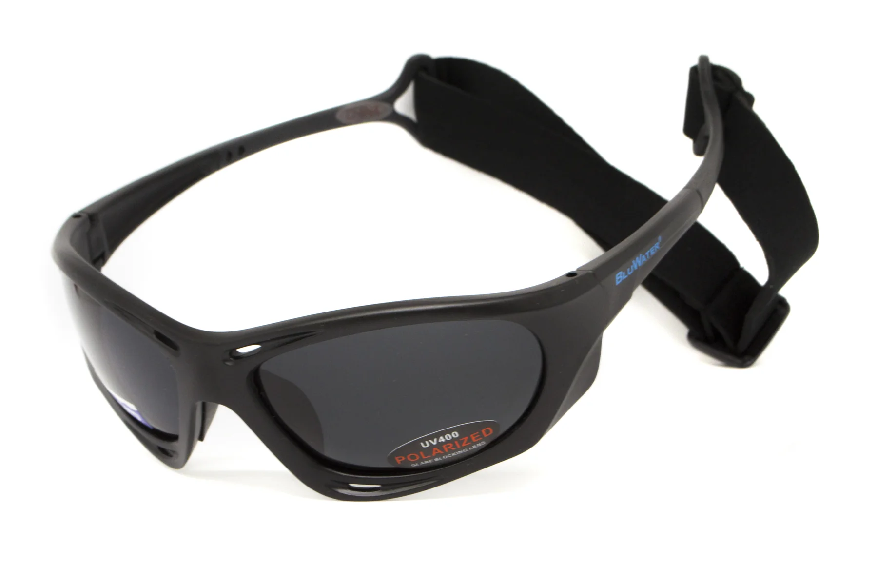 Очки поляризационные BluWater Hydro Polarized (dark gray) Anti-Fog, черные линзы в черной оправе