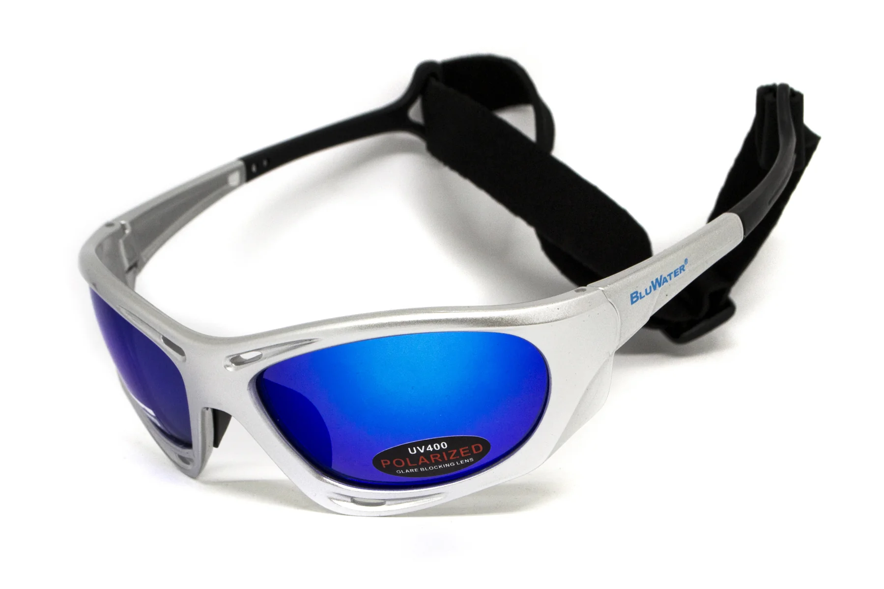 Очки поляризационные BluWater Hydro Silver Polarized (G-Tech™ blue) Anti-Fog, синие зеркальные в серебристой оправе