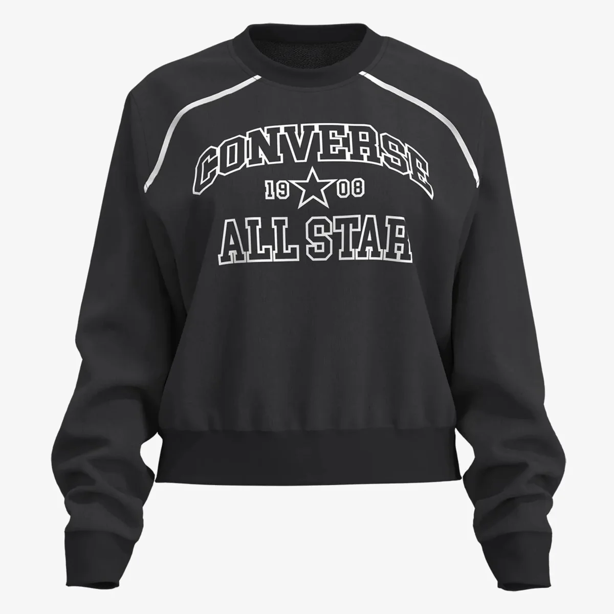Жіноча толстовка CONVERSE WOMENS PULLOVER RETRO CHUCK CREW CVW5K257-BLK, S