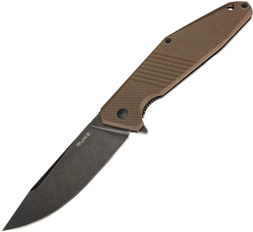Ніж складаний туристичний Ruike D191-W, (9.2 см) 8Cr13Mov / G10 + steel 420 коричневий