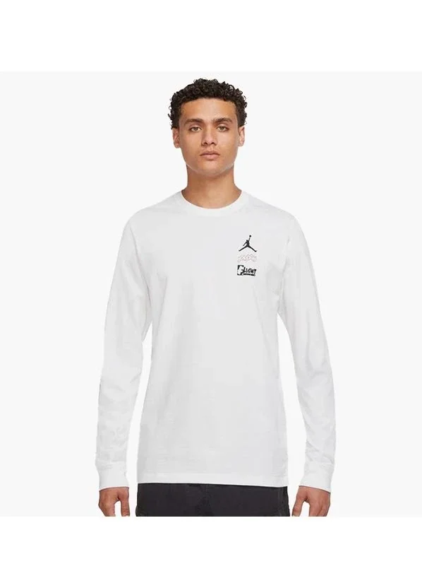 Лонгслив Jordan Flight Team Men’s Long-Sleeve T-Shirt ‘White/Red’