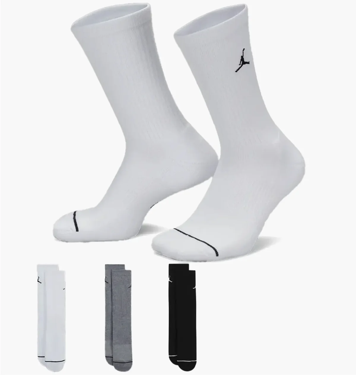 Шкарпетки Jordan X3 (білі-сірі-чорні)