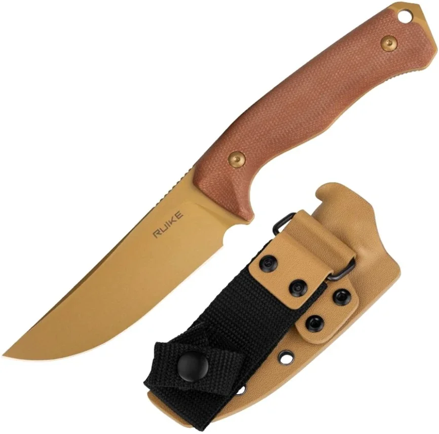 Ніж фіксований мисливський  Ruike F186-MN, (11.8 см) D2 / Micarta коричневий