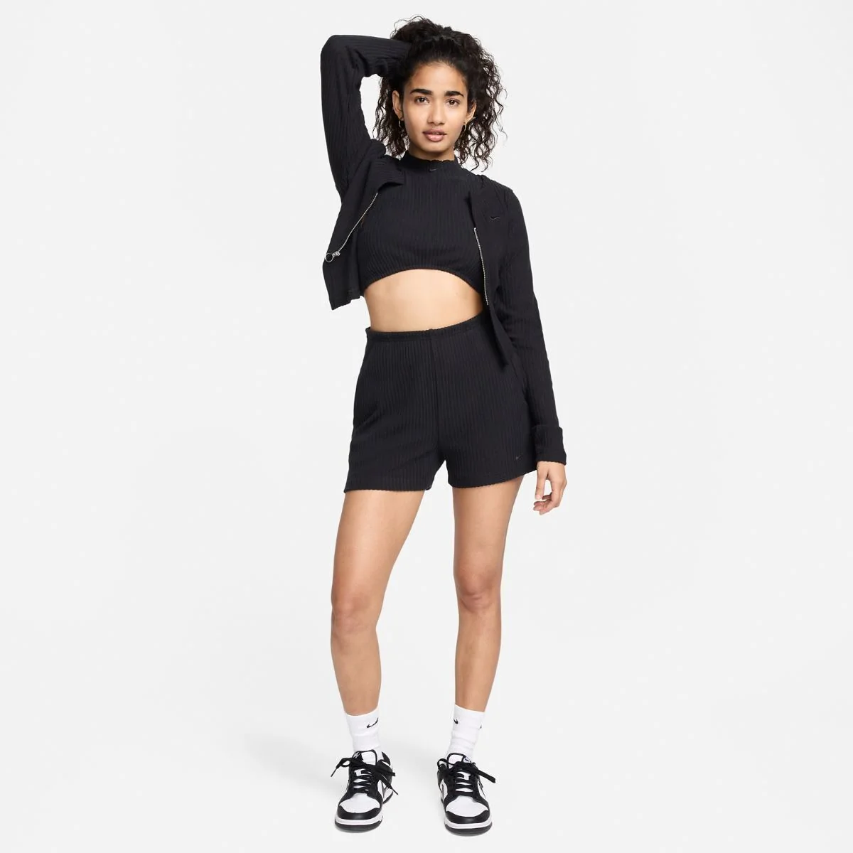 Шорти Жіночі Nike W Nsw Chll Knt Rib 3In Shrt FN3674-010, L