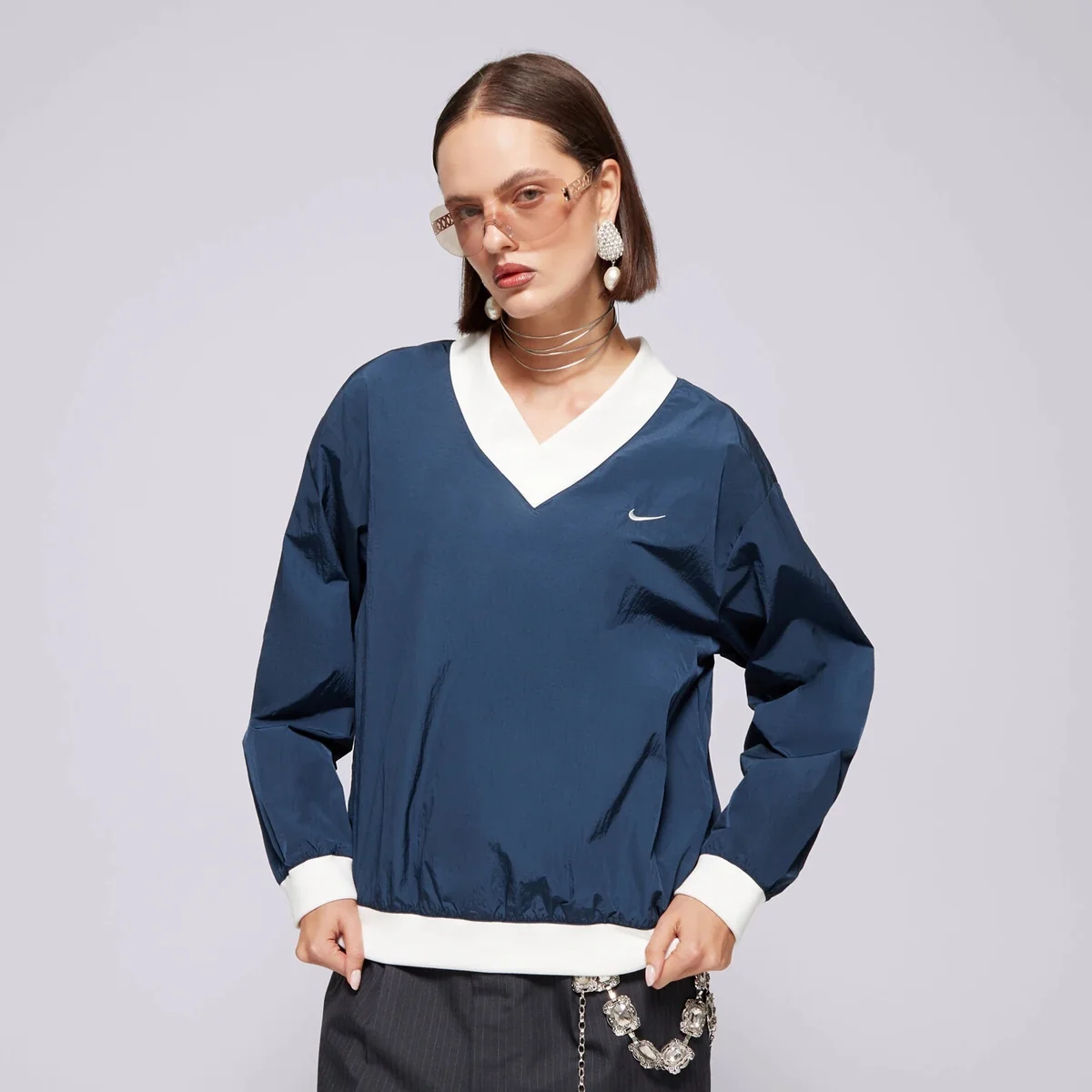 Жіночий лонгслів NIKE W NSW ESSTL WVN UV LS VNCK CRW FV7649-480, S