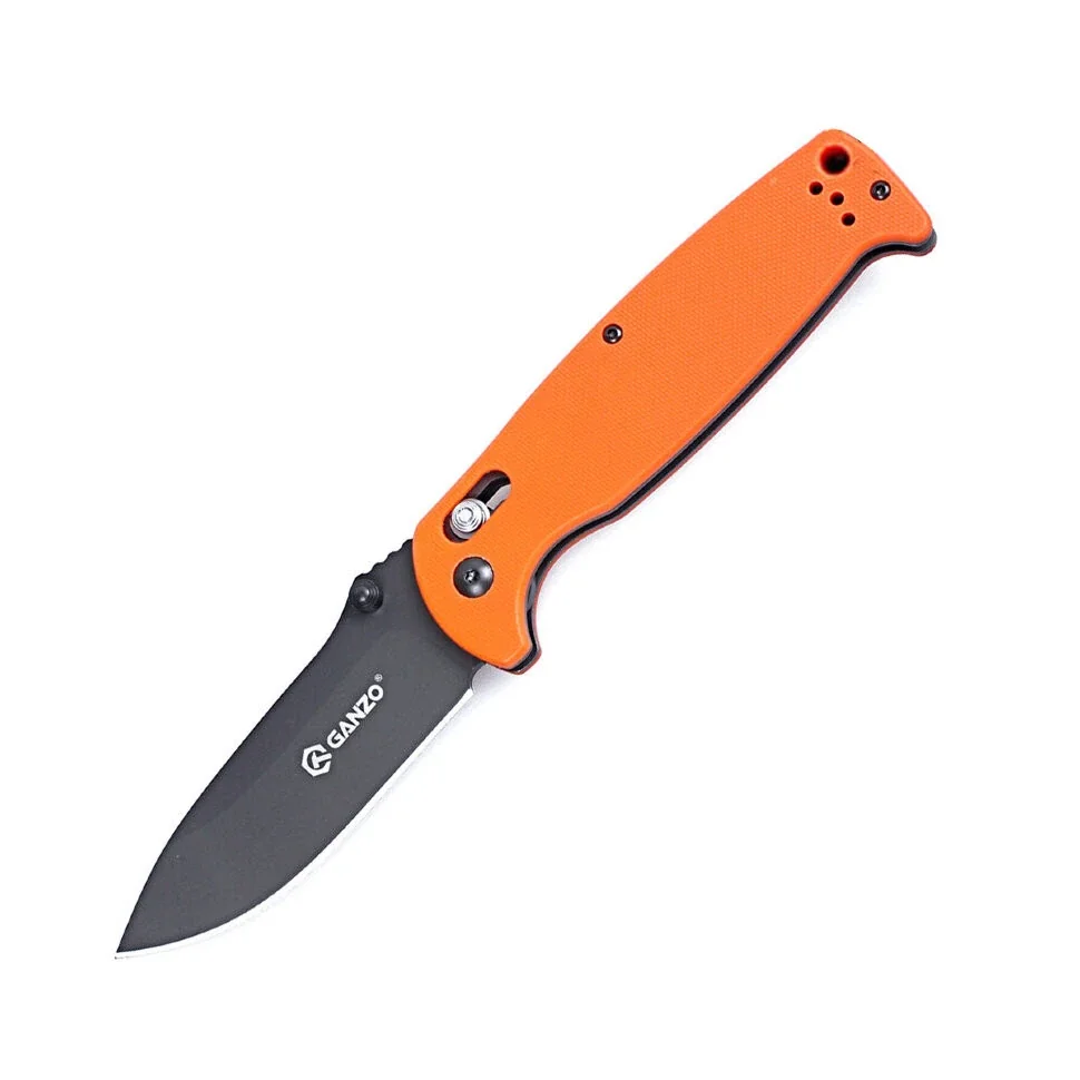 Ніж складаний туристичний Ganzo G7413 (8.9 см) 440С / G10 помаранчевий
