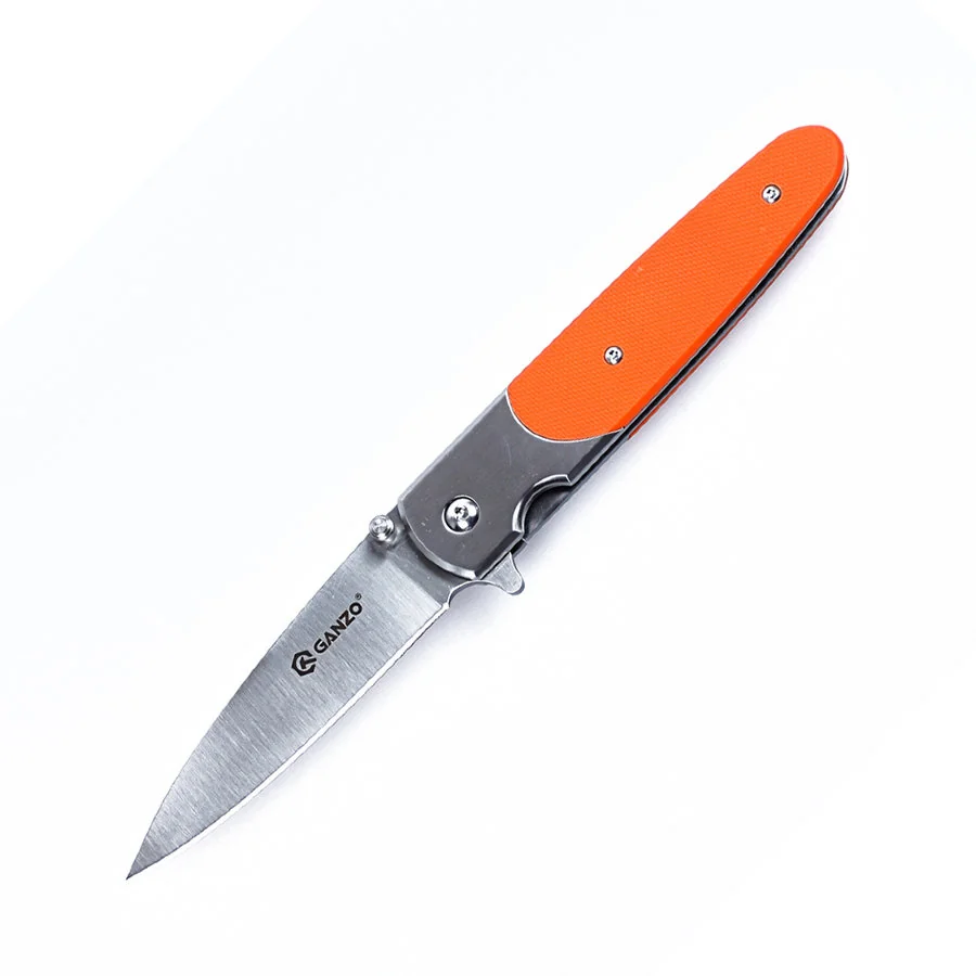 Ніж складаний туристичний Ganzo G743-1 ( 8.7 см) 440С гладкий / G10 помаранчевий