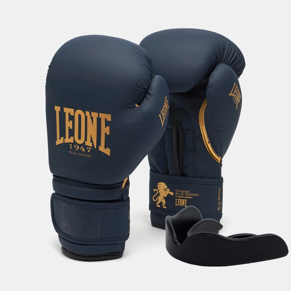 Боксерські рукавиці Leone GN059B Blue Edition 10 унцій (капу в комплекті)