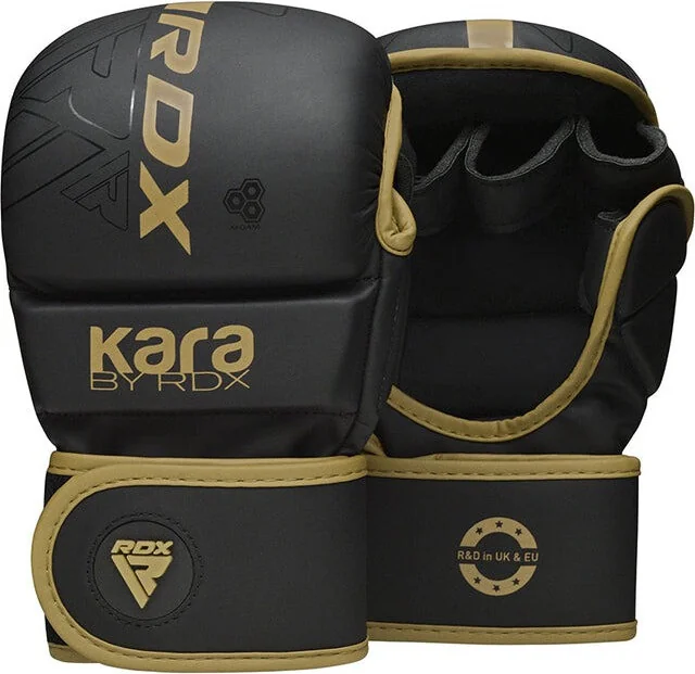 Рукавиці для ММА (Греплінгові рукавички) RDX F6 KARA Matte Golden Plus L/XL