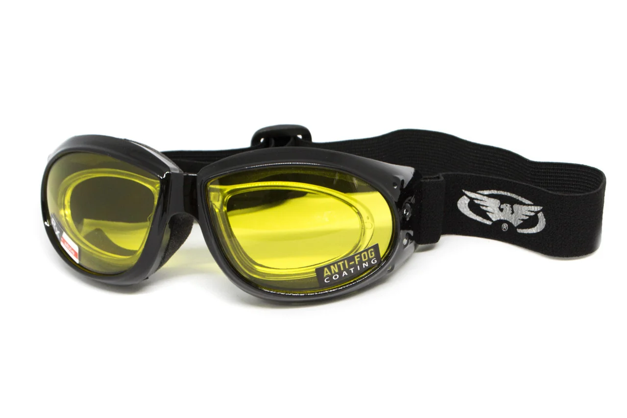 Очки защитные с уплотнителем Global Vision Eliminator RX (yellow) Anti-Fog, желтые с диоптрической вставкой
