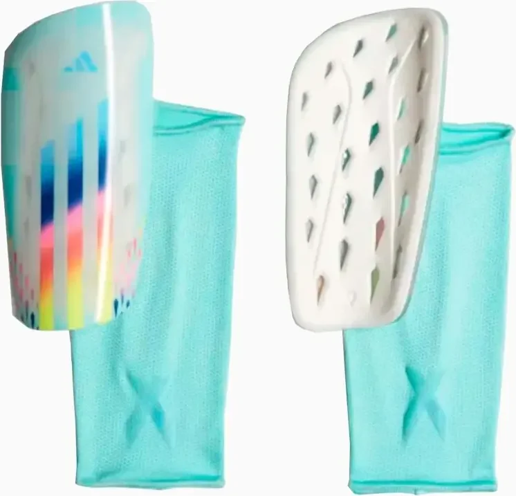 Футбольні щитки adidas X League (білий/бірюзовий/синій)