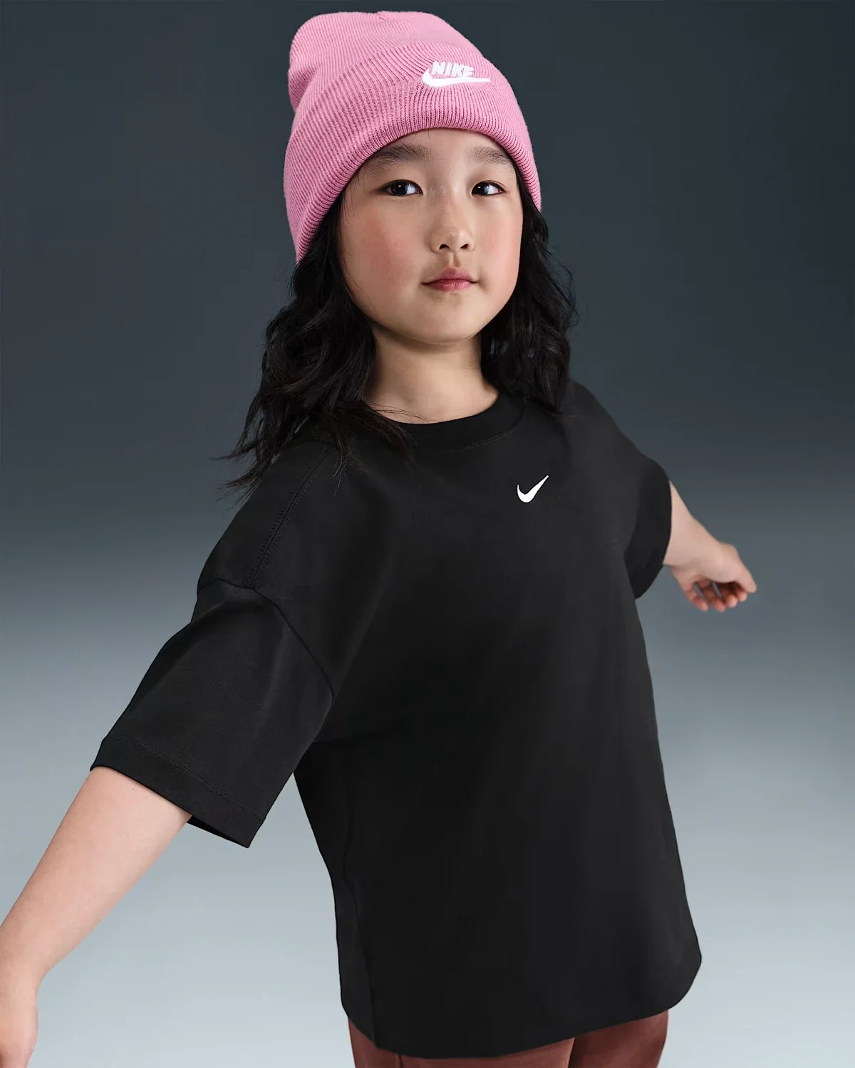 Футболка дитяча G NSW TEE SS OVRSZED LBR II3576-010 Nike L Чорний